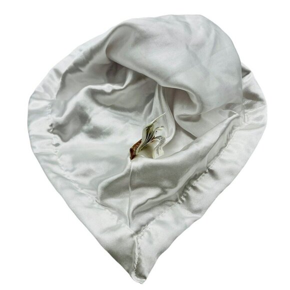 Blankets & Beyond White Bear Baby Lovey Security Blanket Satin Back - Picture 4 of 7